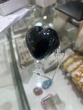 Black Obsidian Puff Heart 2”