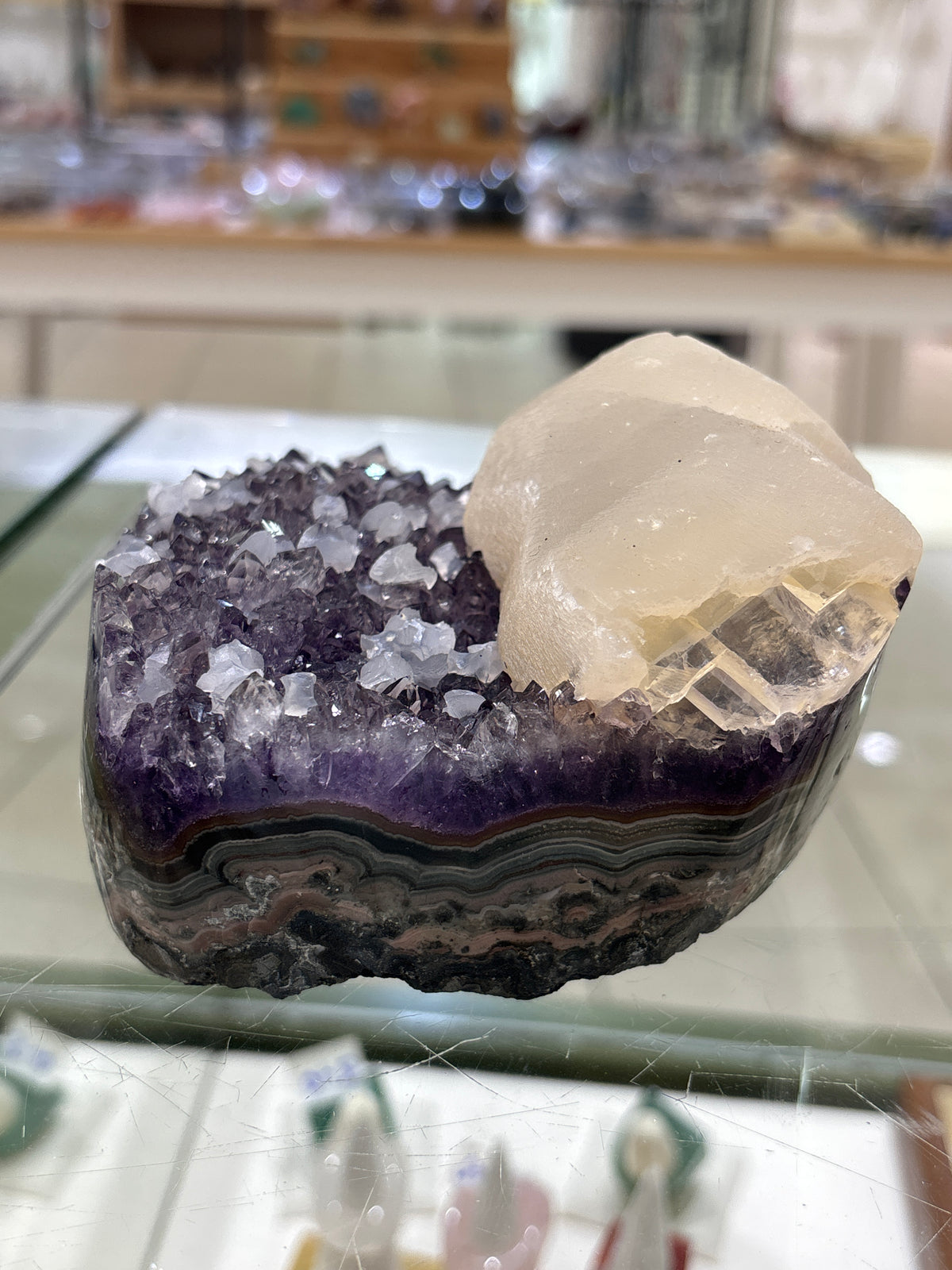 Amethyst with Calcite