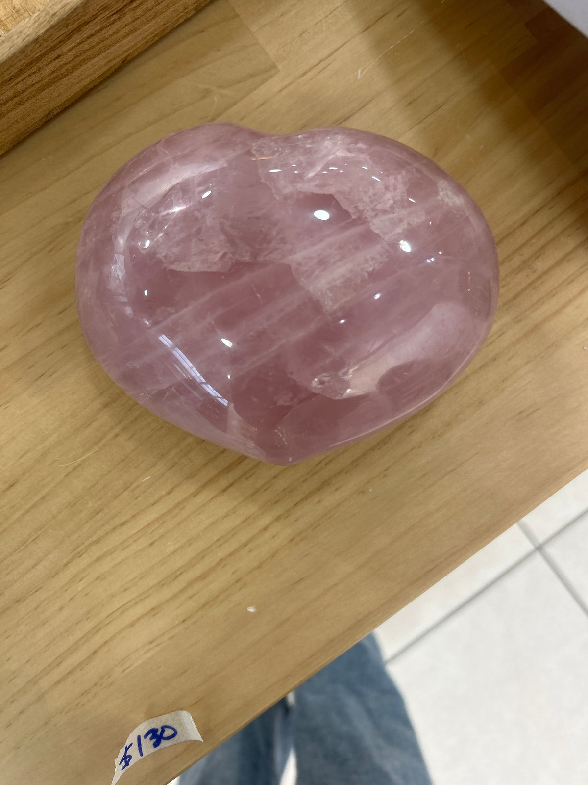 Rose Quartz Heart Carving