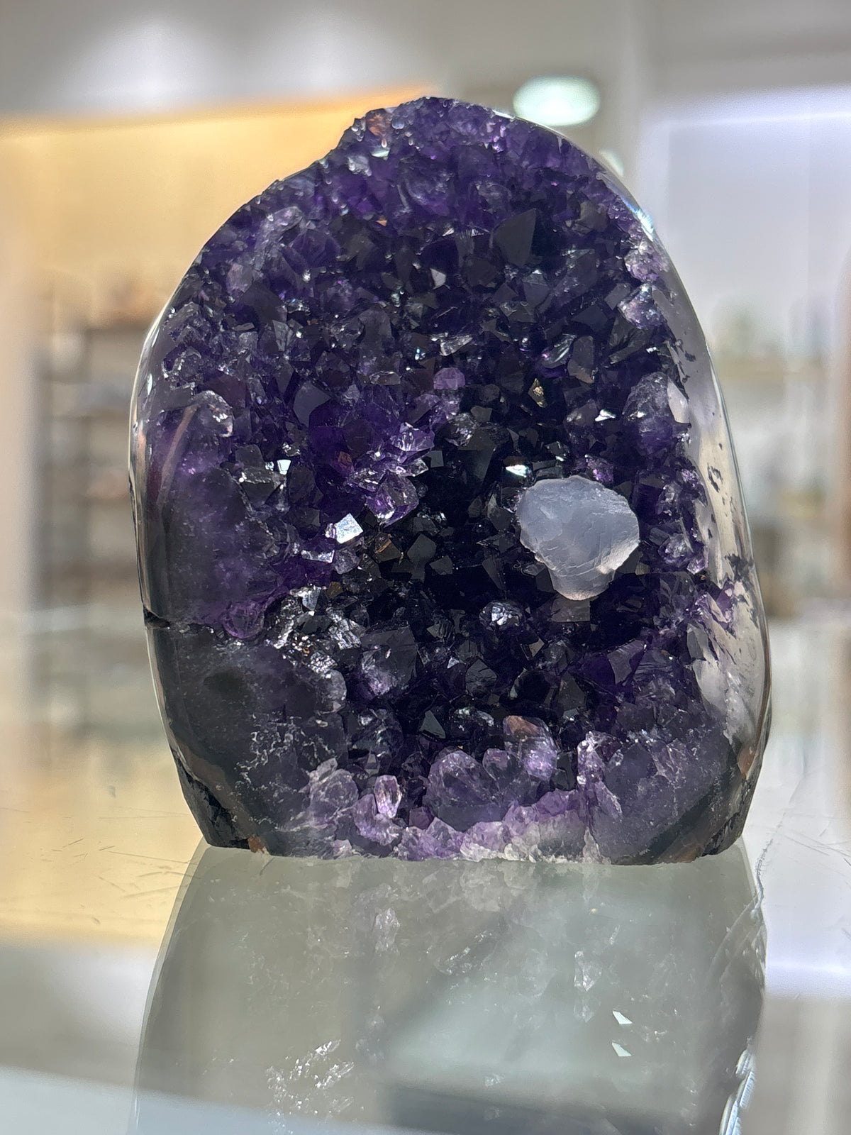 Top Quality Uruguayan Amethyst Polished Cutbase - Grape Jelly Color